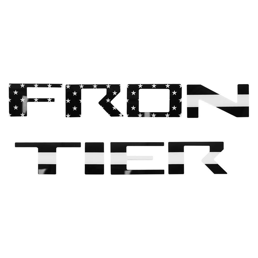 2022-2026 Frontier Acrylic Tailgate Insert Letters Black White USA Flag Nissan T99G8-9BU1B