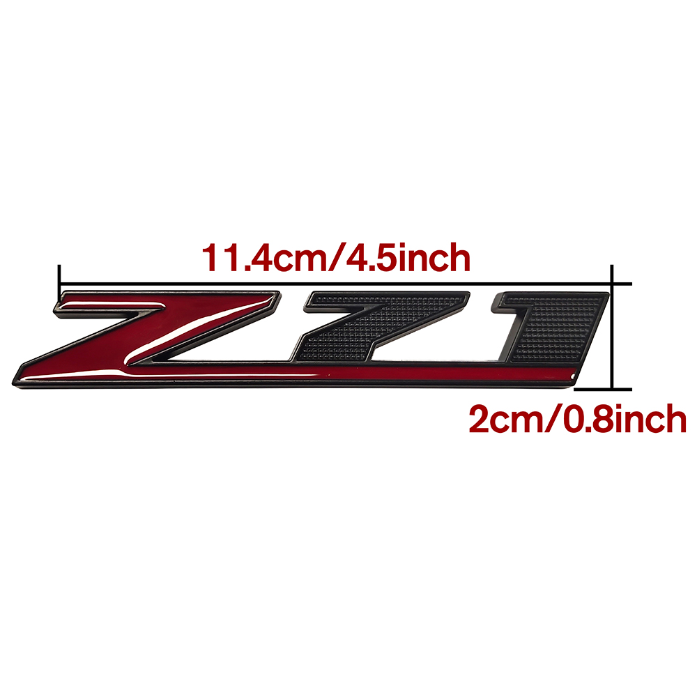 1PC Silverado Tahoe Colorado Suburban Zinc Alloy Z71 Front Grille Badge Black Red Bolt On Chevrolet