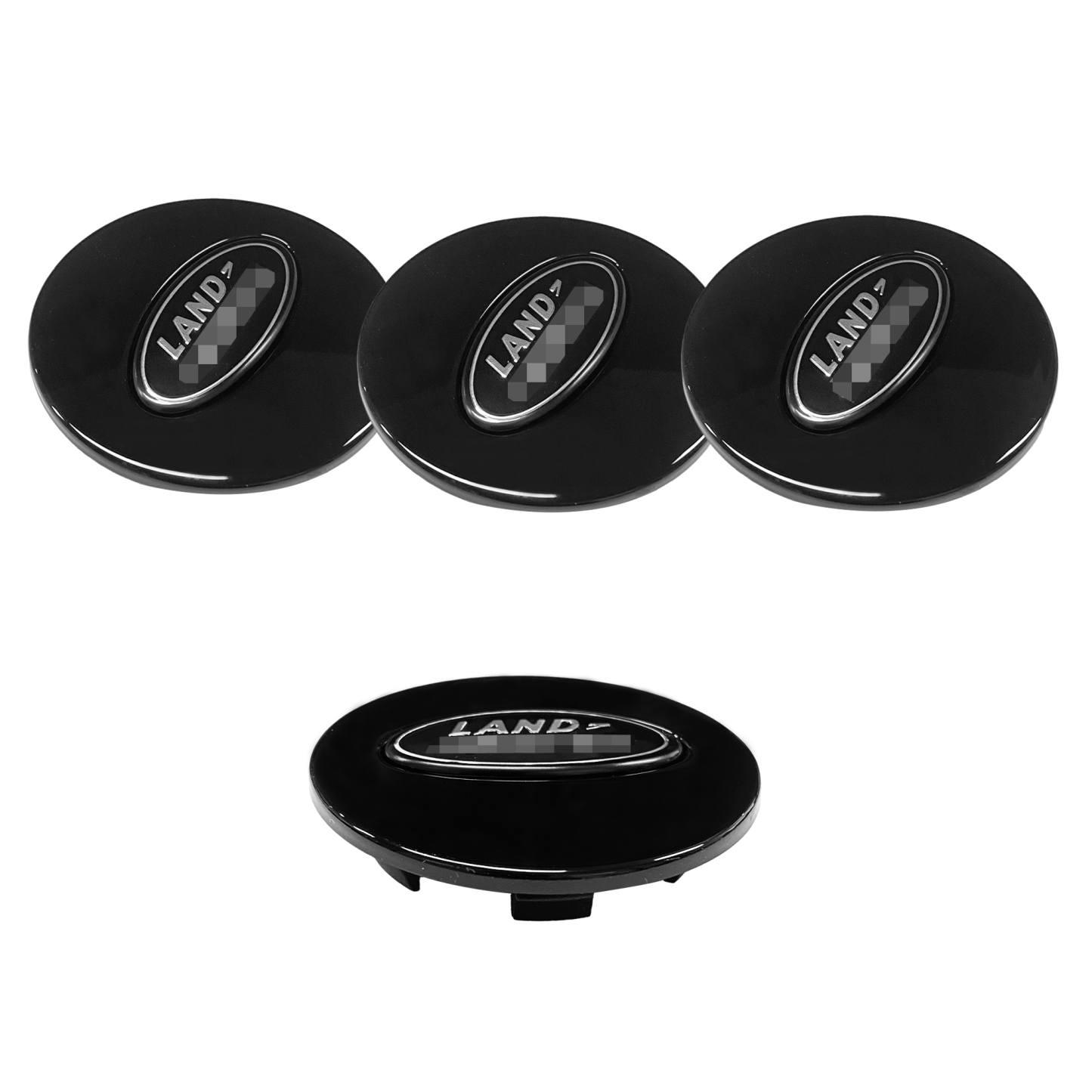 63mm Center Caps for Land Rover | Gloss Black (Set of 4)