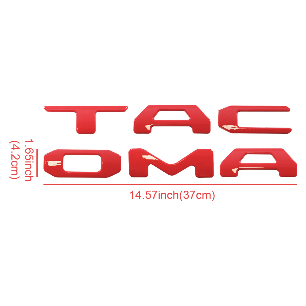 1 Set 2024 2025 2026 Tacoma Abs Plastic Tailgate Letters Gloss Red Toyota 