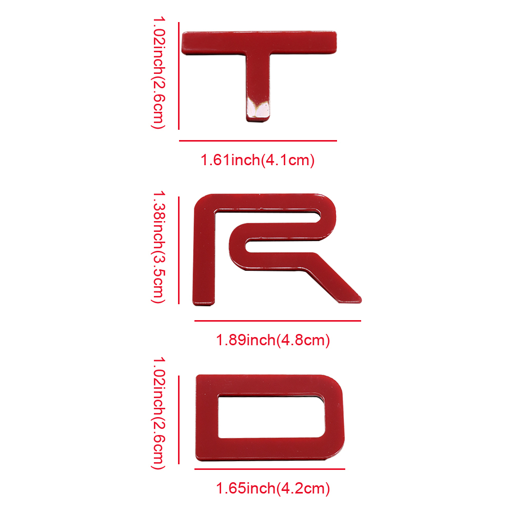 2022 2023 2024 2025 Raised Tundra TRD Acrylic Upper Front Grille 3D Letters Red Toyota
