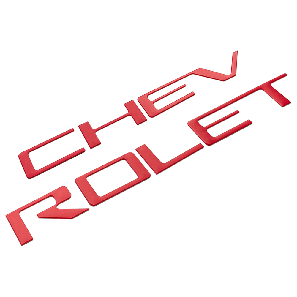 2019-2026 Silverado 1500 2500/3500HD ABS Plastic Tailgate Insert Letter Matte Red Chevrolet Liftgate Letter