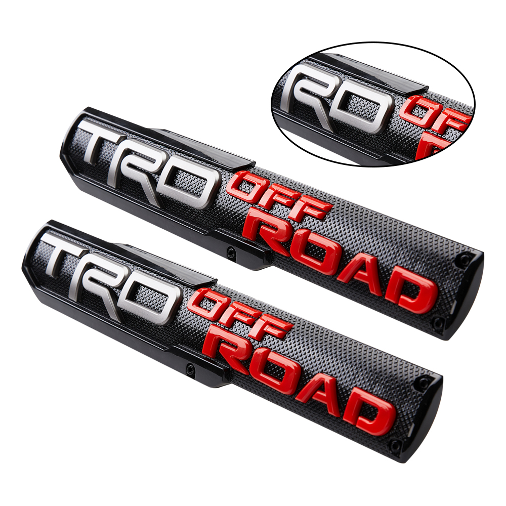 2PCS For Tundra Tacoma 4Runner Plastic TRD OFF ROAD Fender Side Emblem Sticker Toyota