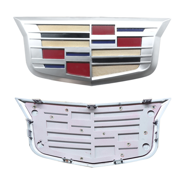 2PCS 2015-2017 XTS CT6 XT5 ATS Plastic Front Grille Rear Trunk Emblem Chrome Color Cadillac
