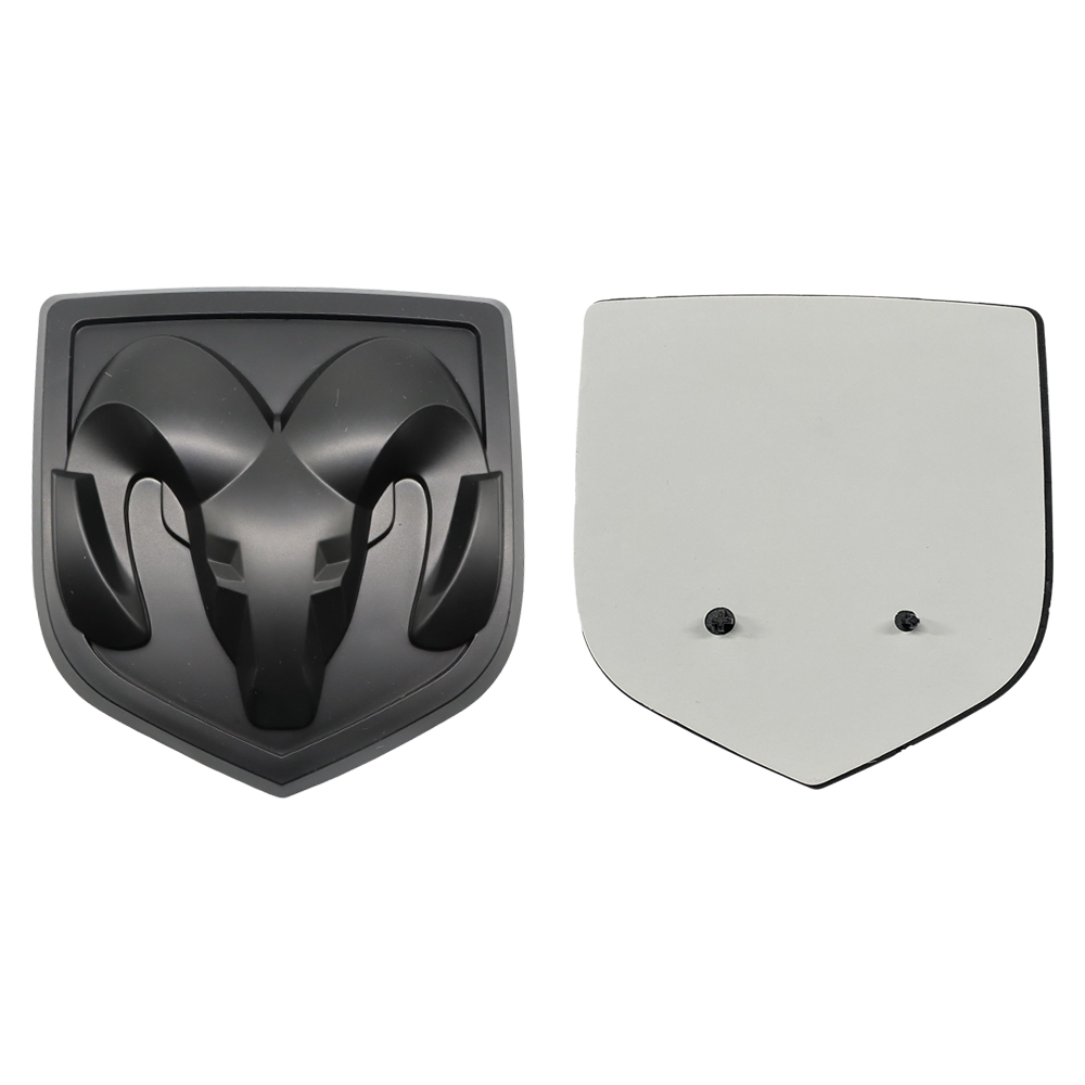 2Pcs 2013-2018 Ram 1500 2500 3500 Front & Rear RAMS Head Emblem Matte Black 68218155AB 68140322AA
