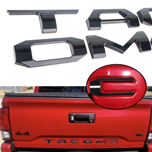 6Pcs Of Letters 2016-2023 Tacoma Abs Plastic Tailgate Letters Gloss Red Toyota 