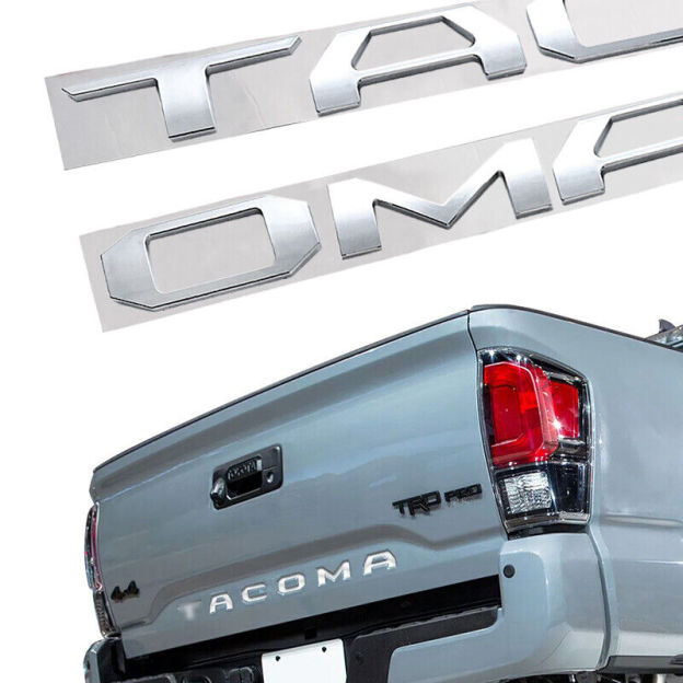 2016-2023 Tacoma Abs Plastic Tailgate Letters Gloss Chrome Toyota 6pcs Letters