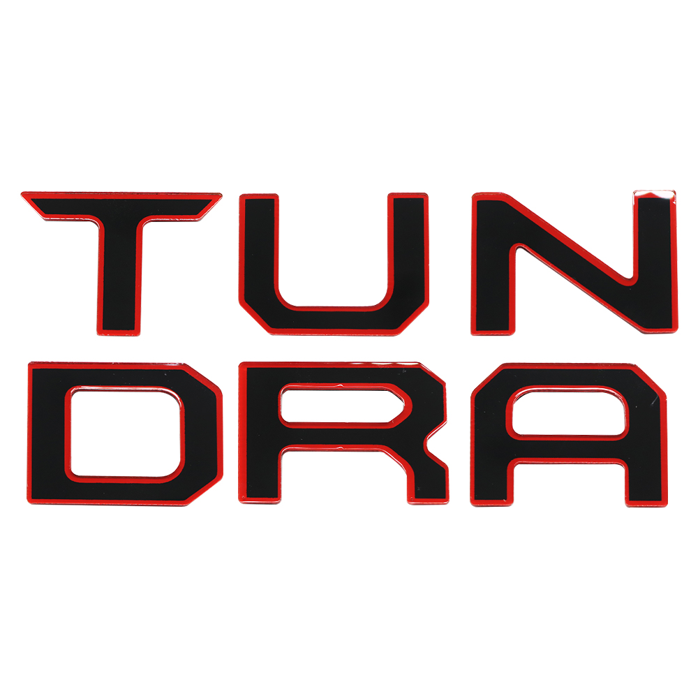1Pc 2022-2026 Tundra Acylic Front Grille Letters Black Red Toyota