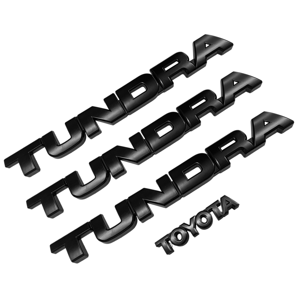 4pcs 2007-2013 Tundra Plastic Door Side Rear Tailgate Overlay Emblem Kits Matte Black Toyota PT948-34181-02