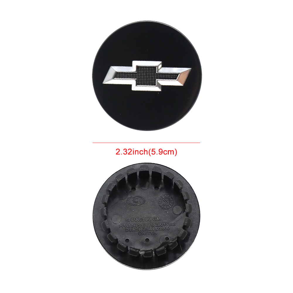 4PCS Cruze Equinox Impala Malibu Trax Volt Plastic 58mm Wheel Center Caps Black Chevrolet 9594156