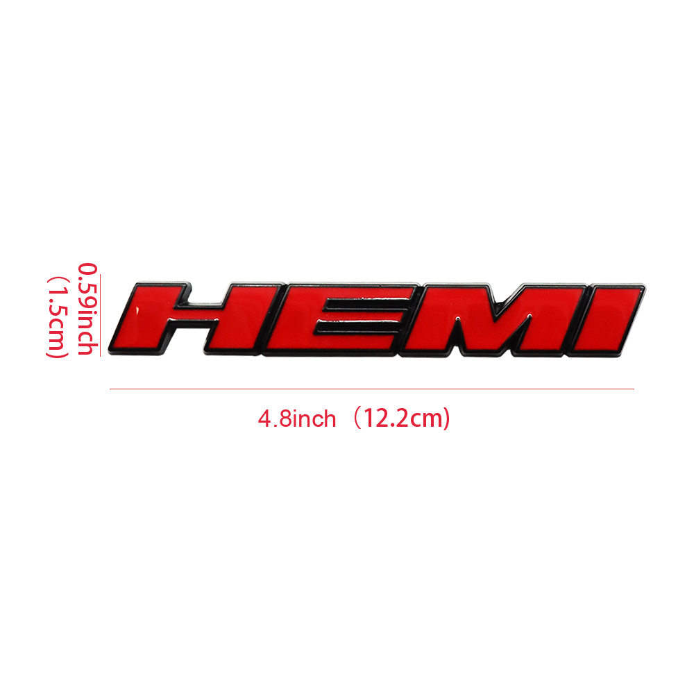2Pcs 2011-2019 Charger Challenger Metal Hemi Badge Black Red Dodge 68085330AC Decal Na'me'plate