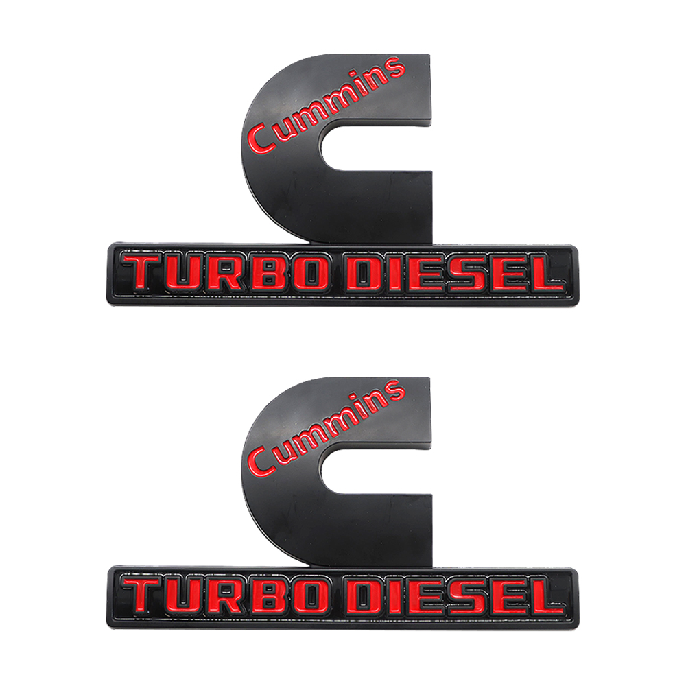 2pcs RAM 2500 3500 Side Fender Cummins Turbo Diesel Badge Left Right Nameplate Red Black Dodge 68276962AA