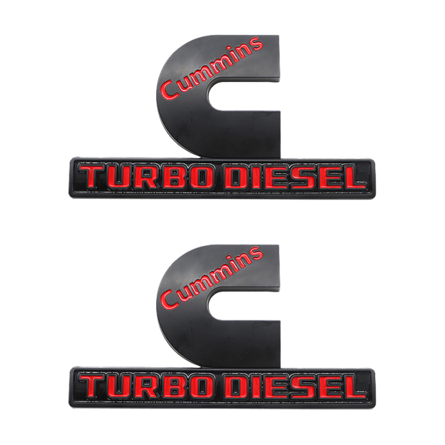 2pcs RAM 2500 3500 Side Fender Cummins Turbo Diesel Badge Left Right Nameplate Red Black Dodge 68276962AA
