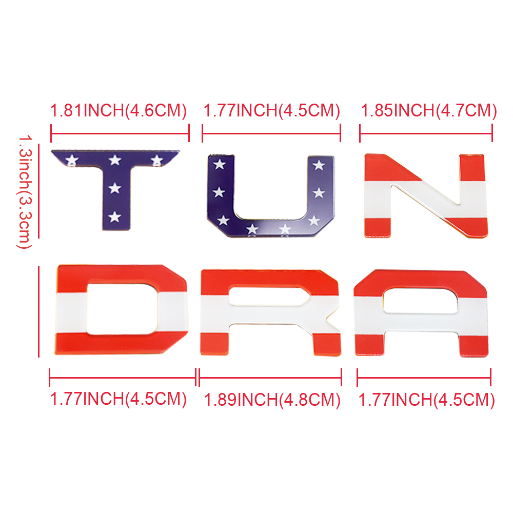 1Pc 2022-2026 Tundra Acylic Front Grille Letters USA Flag Toyota