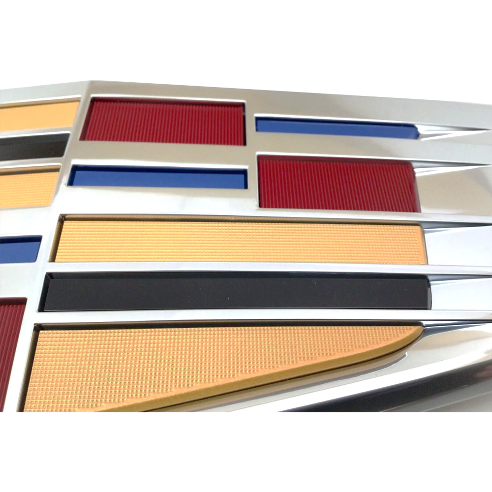 2PCS 2015-2017 XTS CT6 XT5 ATS Plastic Front Grille Rear Trunk Emblem Chrome Color Cadillac