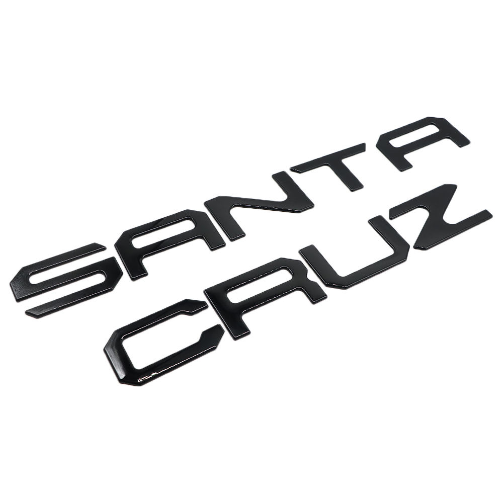 1PC 2022-2025 Santa Cruz ABS Plastic 3D Raised Rear Tailgate Trunk Letter Gloss Black Hyundai