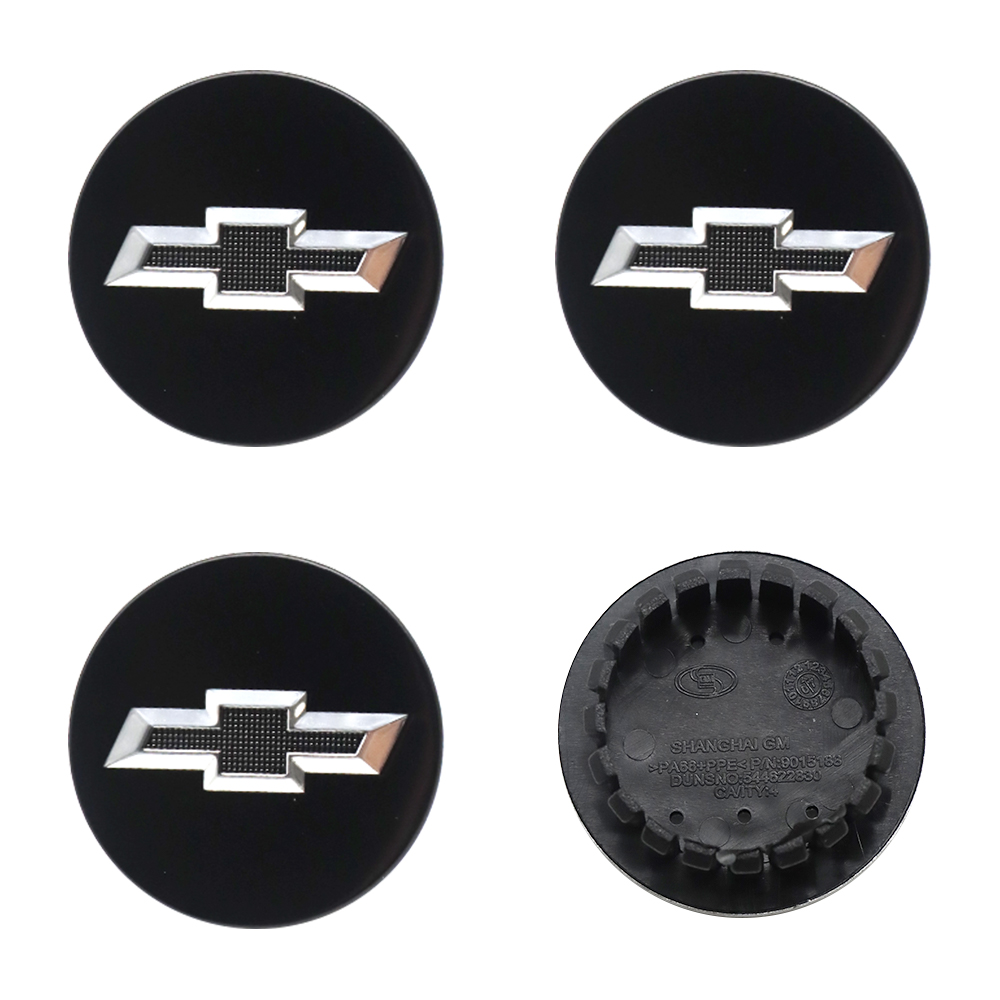 4PCS Cruze Equinox Impala Malibu Trax Volt Plastic 58mm Wheel Center Caps Black Chevrolet 9594156