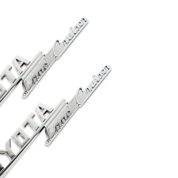 2PCS 1969-1974 Land Cruiser FJ40 ABS Plastic Left Right Fender Badge Silver Black Toyota