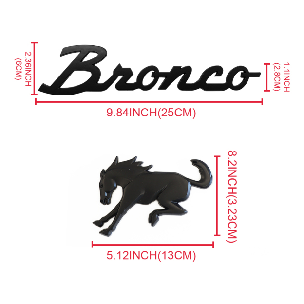 3Pcs For 2021-2026 Bronco Left Right Tailgate Emblem Kit Badge Matte Black Set Ford M-1447-BRMB