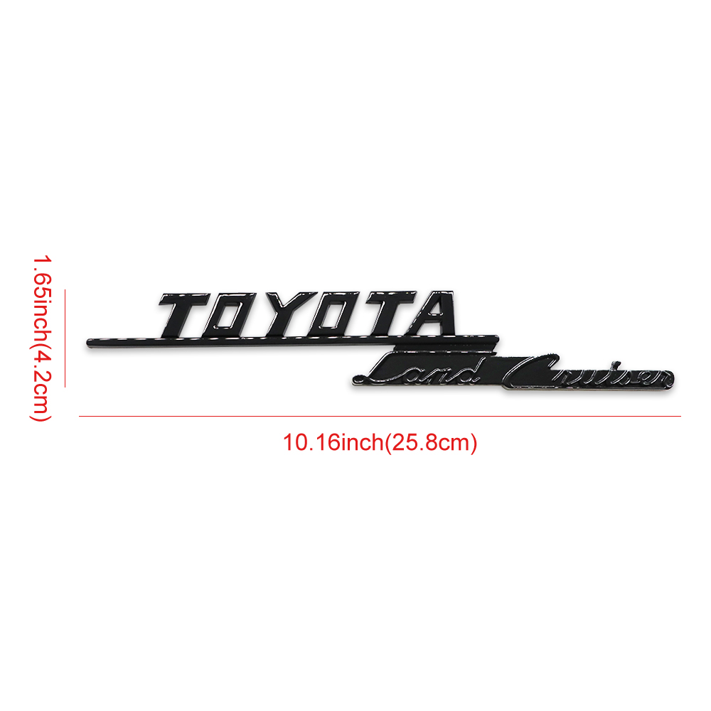 2PCS 1969-1974 Land Cruiser FJ40 ABS Plastic Left Right Fender Badge Gloss Black Toyota