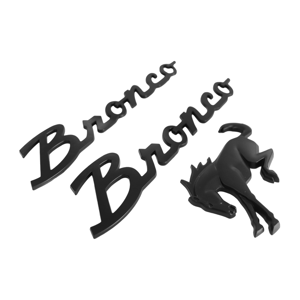 3Pcs For 2021-2026 Bronco Left Right Tailgate Emblem Kit Badge Matte Black Set Ford M-1447-BRMB