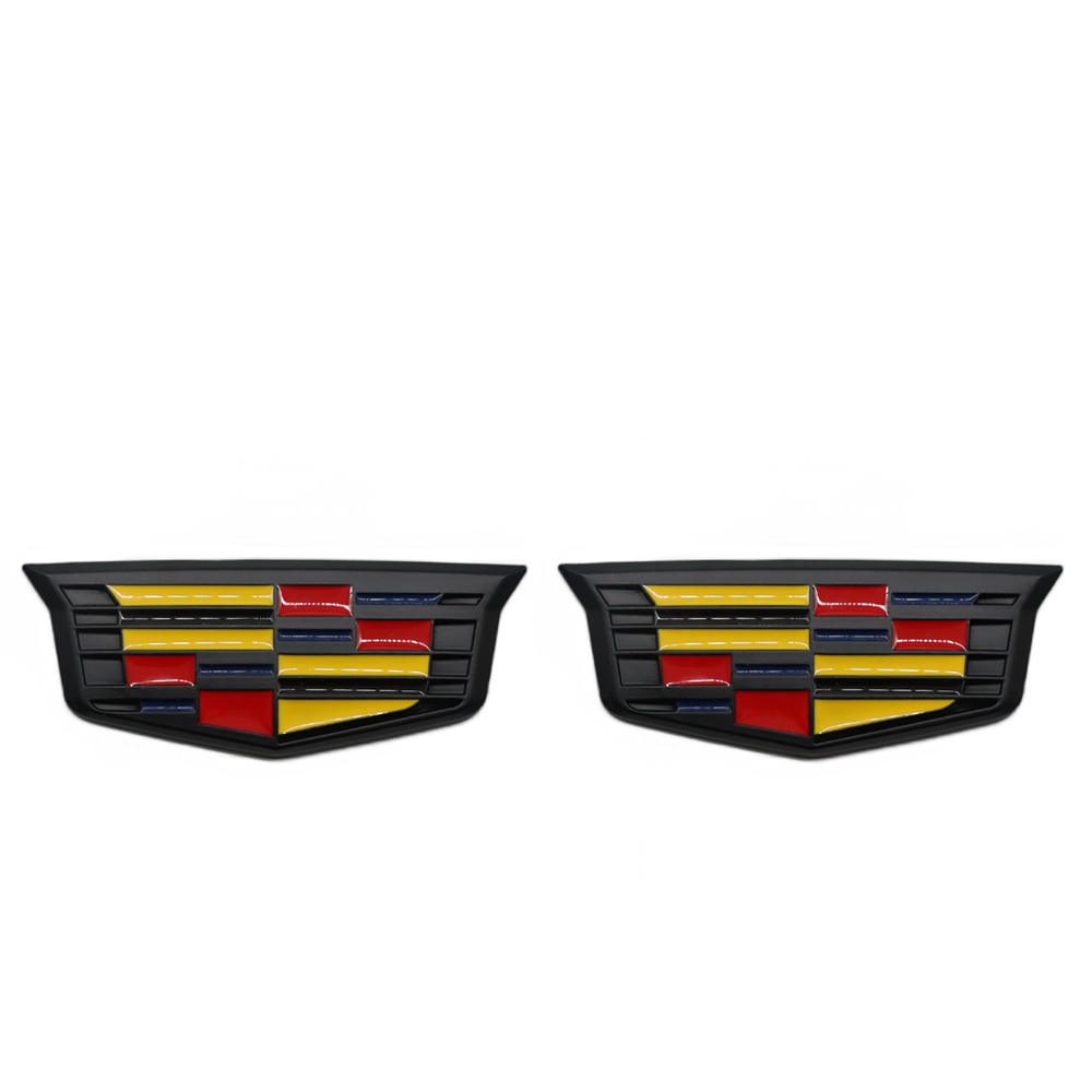 2PCS Escalade CTS STS DTS SRX XTS Metal Fender Marker Door Emblem Black Color Cadillac 84552887