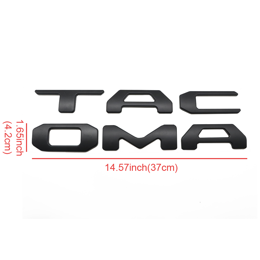 1 Set 2024 2025 2026 Tacoma Abs Plastic Tailgate Letters Matte Black Toyota 