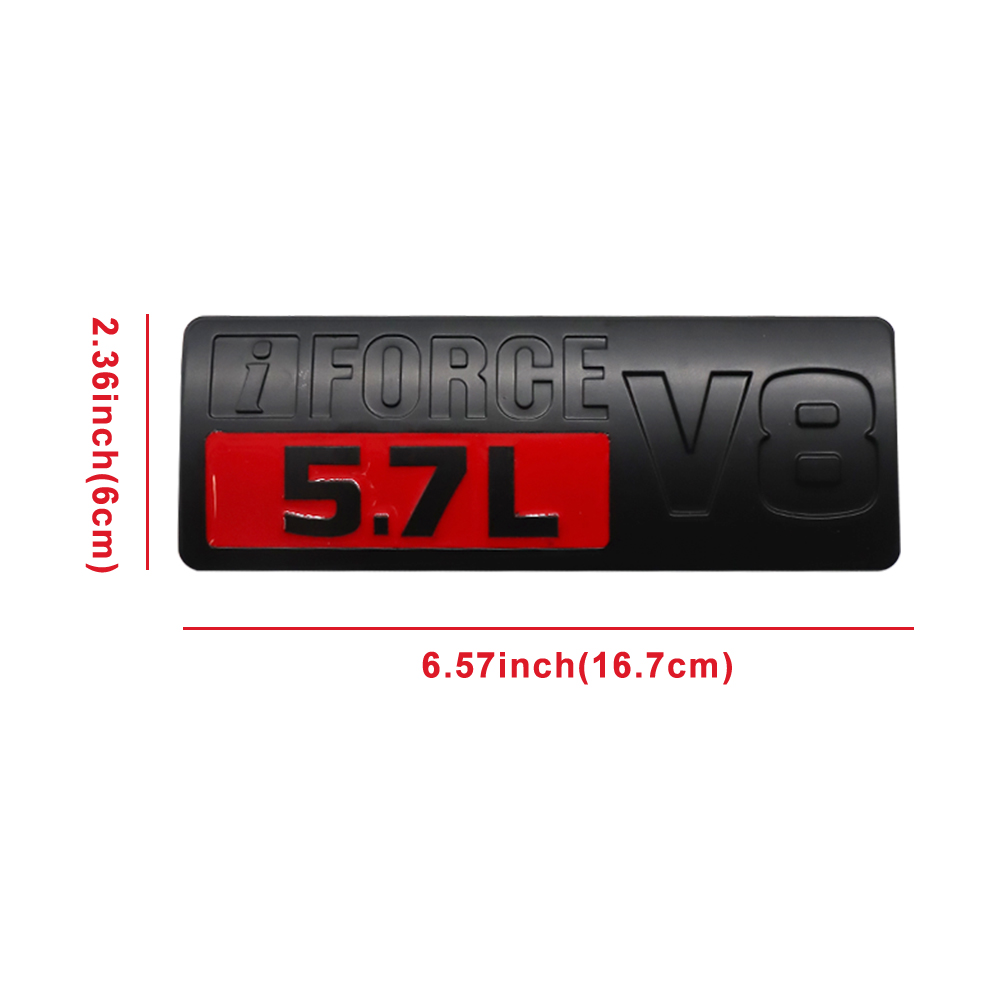 1Pc 2007-2021 Tundra ABS Plastic 5.7L V8 Iforce 3D Side Door Badge Black Red Toyota 754720C050