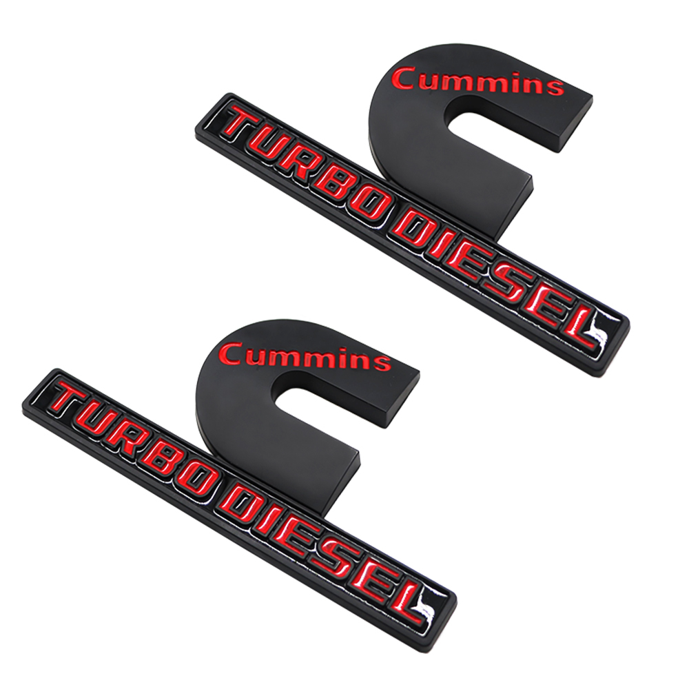 2pcs RAM 2500 3500 Side Fender Cummins Turbo Diesel Badge Left Right Nameplate Red Black Dodge 68276962AA