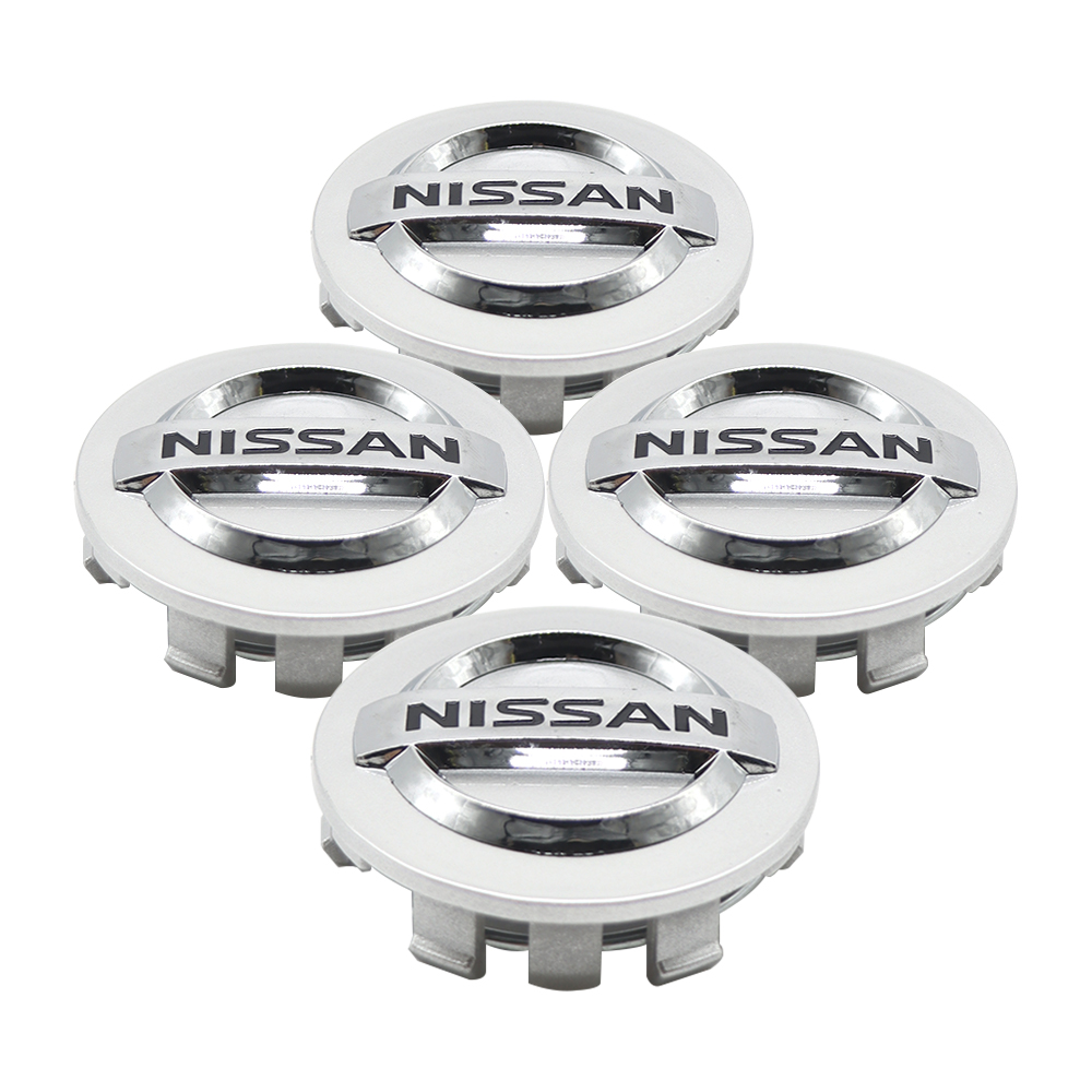 4PCS Fit 1996-2020 Altima Maxima Murano Sentra Rogue Metal Wheel Center Cap 54mm Silver Black 40343 AU51A 