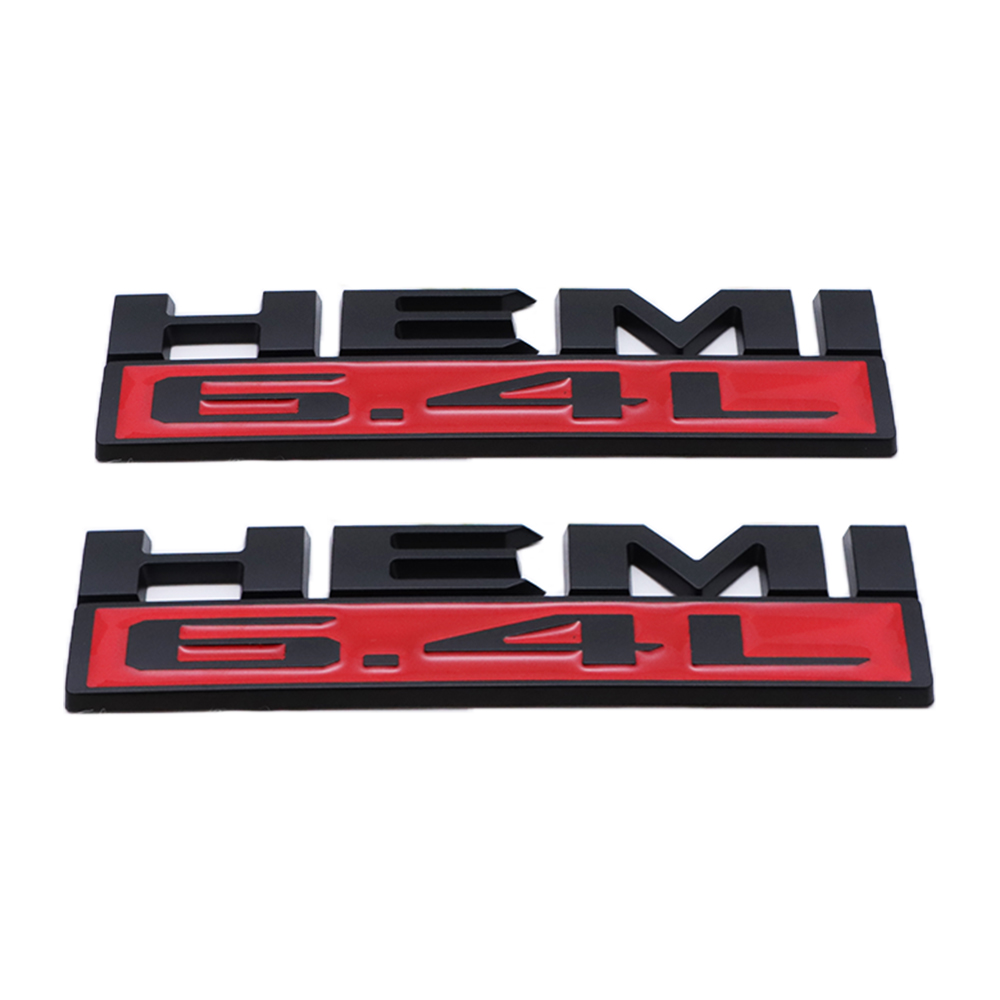 2Pcs 2019-2022 Ram 2500/3500 ABS Fender Side Badge Black Red Dodge 68358557AA