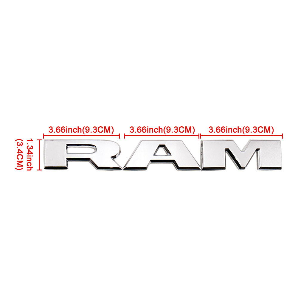2PCS 2019-2026 RAM 1500 2500 3500 ABS Front Door Side Badges Nameplates Gloss Silver Dodge 68302528AB