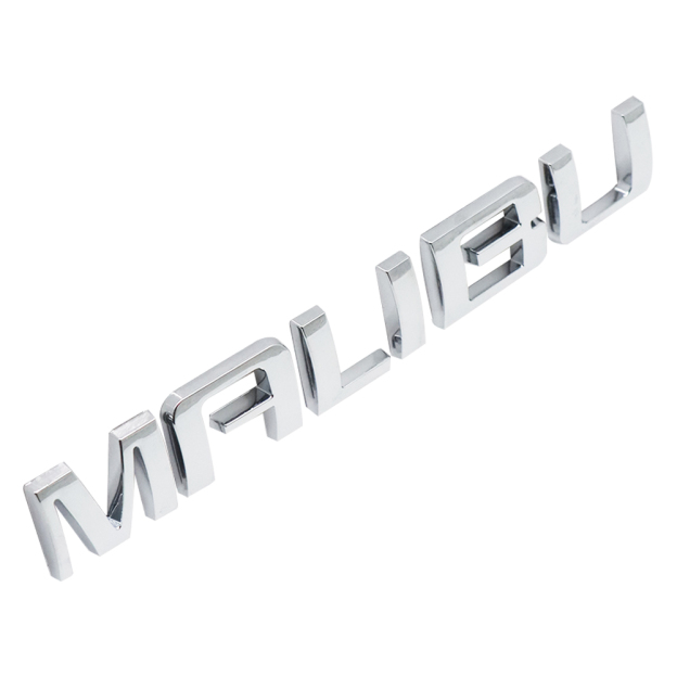 1PC Malibu Plastic Door Side Letter Gloss Chrome Chevrolet 23362182 22842005