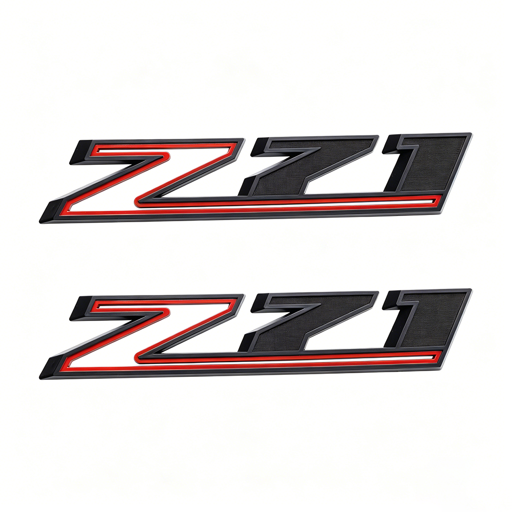 2Pcs 2019-2025 Silverado 1500 Z71 ABS Plastic Fender Side Badge Decal Red Black Chevrolet