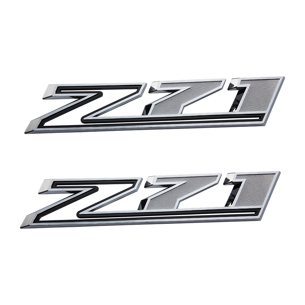 2Pcs 2019-2025 Silverado 1500 Z71 ABS Plastic Fender Side Badge Decal Chrome Black Chevrolet