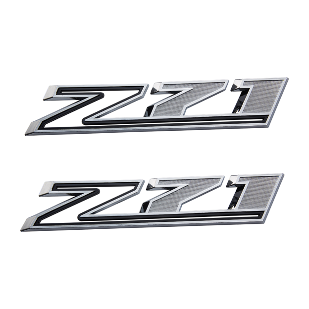 2Pcs 2019-2025 Silverado 1500 Z71 ABS Plastic Fender Side Badge Decal Chrome Black Chevrolet