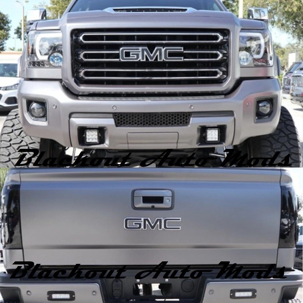 2Pcs 2021-2024 Yukon Yukon XL Plastic Front Grille Rear Emblem Chrome Black GMC 84729912