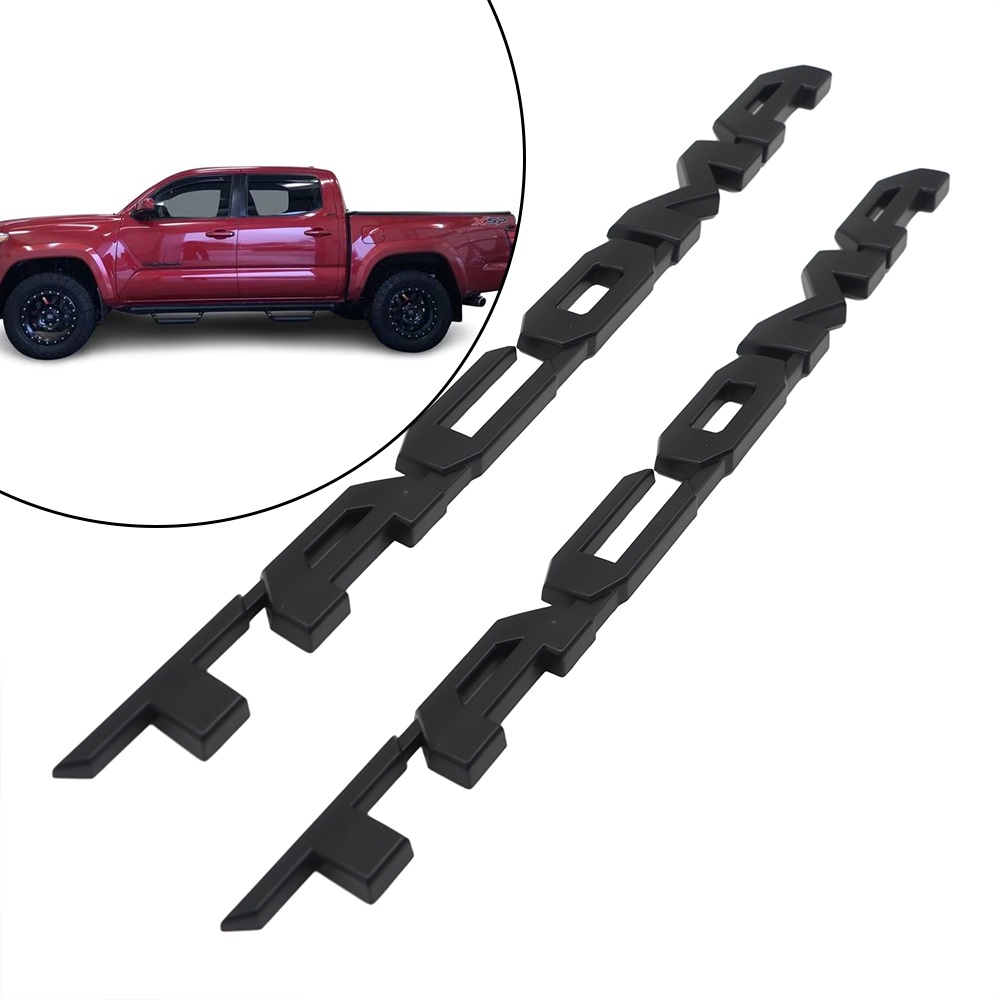 1 Set 2016-2023 Tacoma Left Right Door Tailgate Emblems Logo Gloss Silver Badges Toyota
