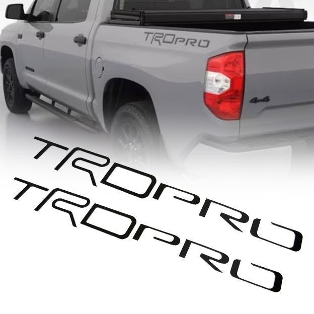 2Pcs 2014-2021 3D Truck Bedside Inserts Emblem Tundra TRD PRO Letter Black Toyota