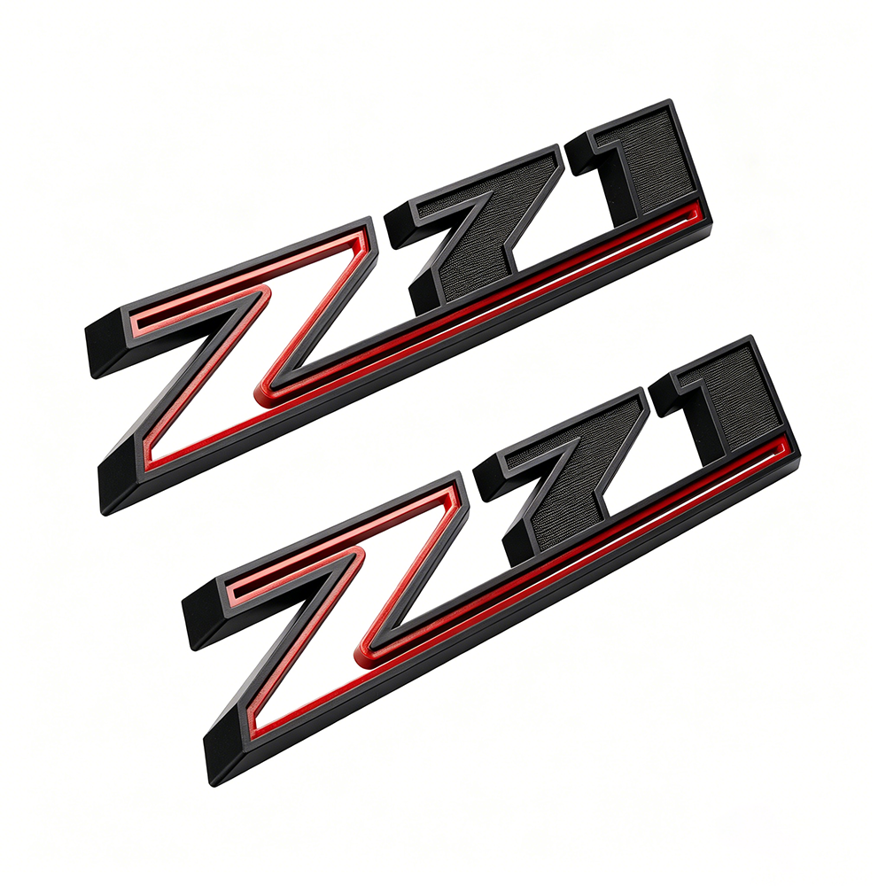 2Pcs 2019-2025 Silverado 1500 Z71 ABS Plastic Fender Side Badge Decal Red Black Chevrolet