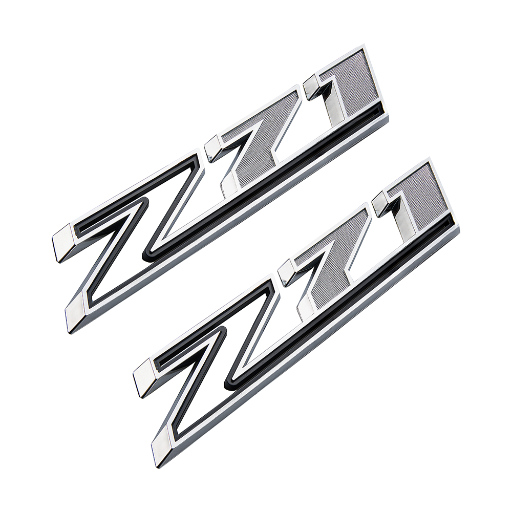 2Pcs 2019-2025 Silverado 1500 Z71 ABS Plastic Fender Side Badge Decal Chrome Black Chevrolet