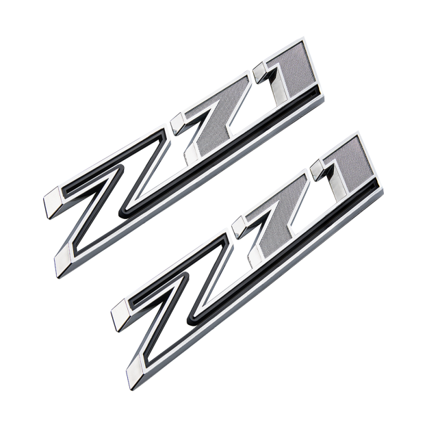 2Pcs 2019-2025 Silverado 1500 Z71 ABS Plastic Fender Side Badge Decal Chrome Black Chevrolet