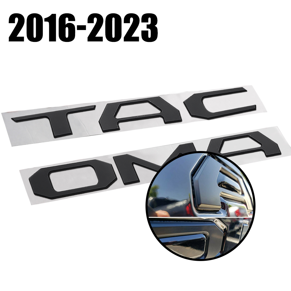 1 Set 2016-2023 Tacoma Abs Plastic Tailgate Letters Matte Black Toyota 