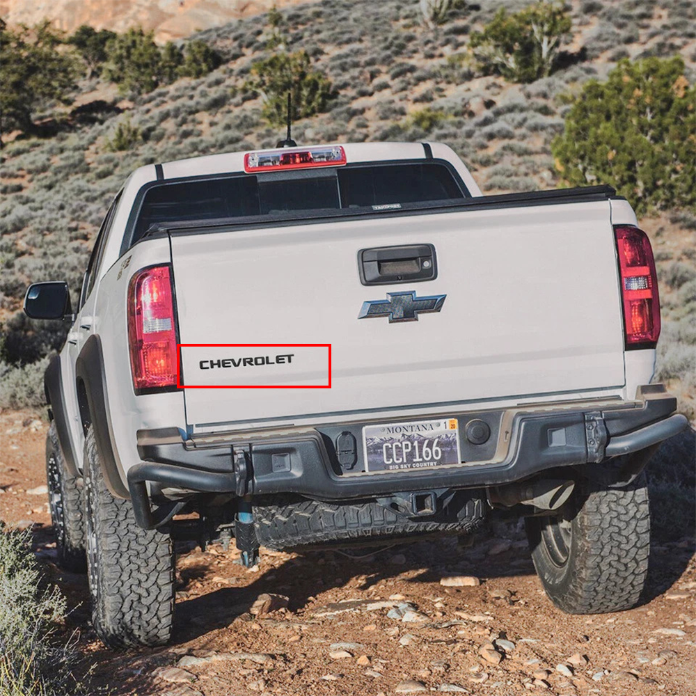 1Pc Universal Silverado Tahoe Suburban Plastic Tailgate 3D Letters Gloss Black Chevrolet