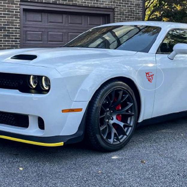 2Pcs SRT Charger Challenger Durango Hellcat Metal Red Dodge 6TA26PR4AA Side Fender Devil Cat Badge