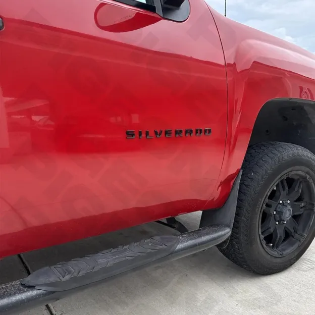 1pcs 2007-2018 Silverado 1500 2500 Plastic Door Side Tailgate Letters Gloss Black Chevrolet