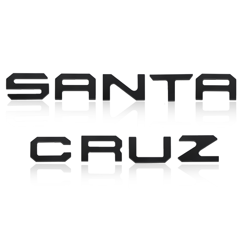 1PC 2022-2025 Santa Cruz ABS Plastic 3D Raised Rear Tailgate Trunk Letter Matte Black Hyundai