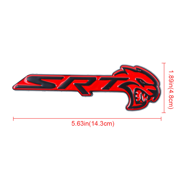 2018-2026 Charger Durango Hellcat SRT Metal Front Grille Badge Black Red Dodge Decal Nameplate