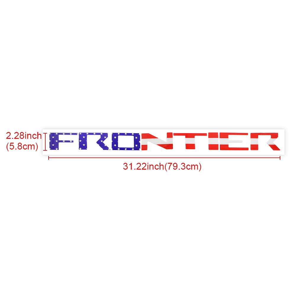 2022-2026 Frontier Acrylic Tailgate Insert Letters Blue Red USA Flag Nissan T99G8-9BU1B
