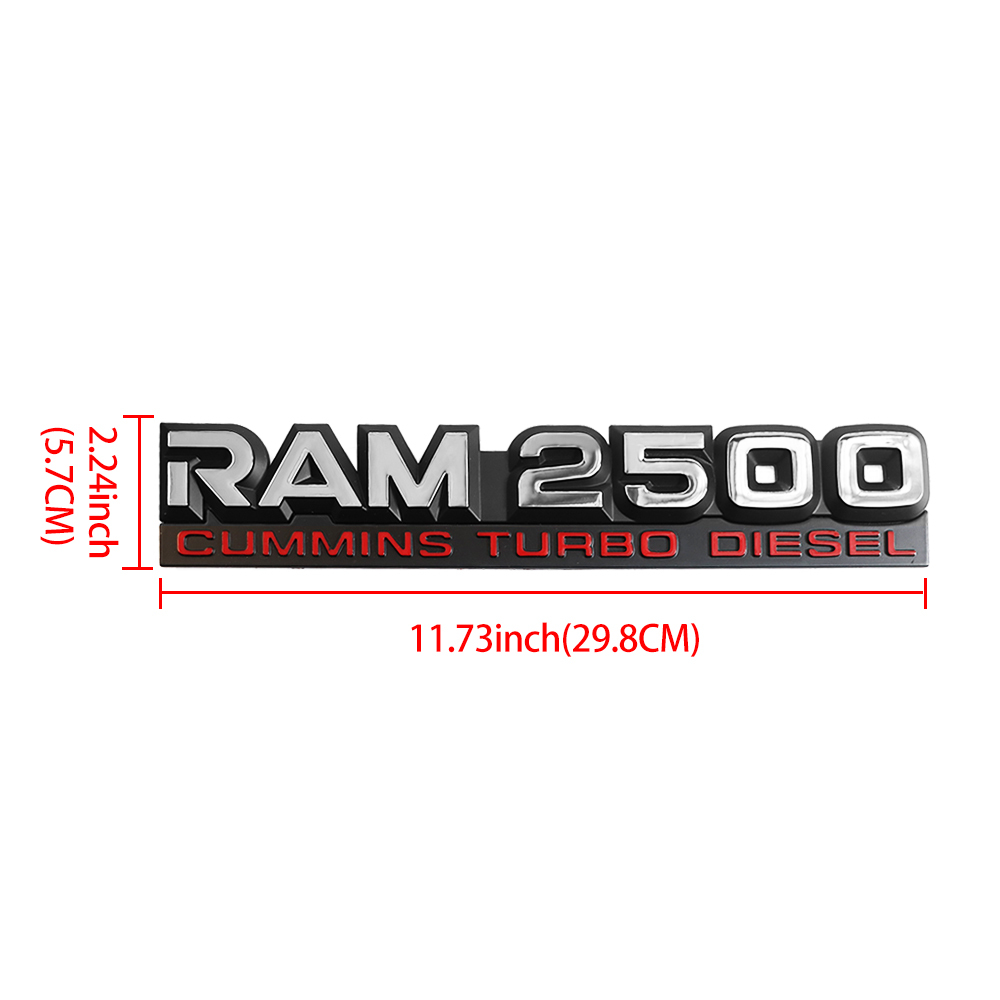 2PCS For 1994-2002 RAM 2500 ABS Cummins Turbo Diesel Door Fender Side Badge Nameplate 55295313AB